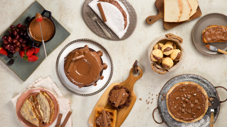 Varias recetas dulces hechas con KitKat Spread