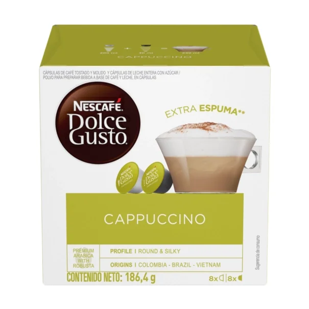Cápsulas Dolce Gusto * Capuchino Chocolate Blanco Italian Coffee 16 Un