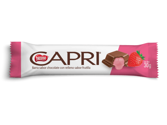 Barra sabor chocolate con relleno sabor frutilla Nestlé® Capri®