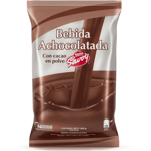 Bolsa de 1.6kg de una bebida achocolatada con cacao en polvo de la marca de Nestlé 