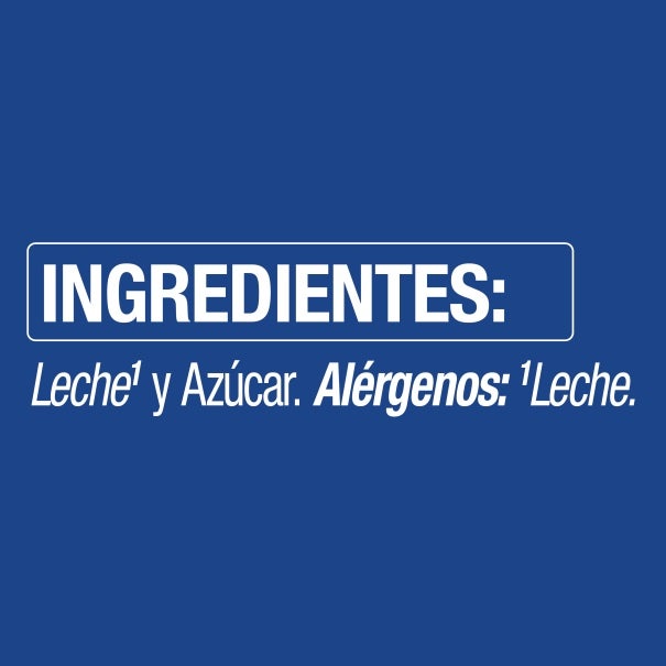 Lista de ingredientes de Leche Condensada LA LECHERA® en bolsa de 4.5kg