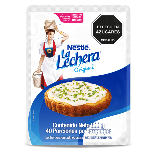 Vista frontal de paquete de 800g de Leche Condensada LA LECHERA®