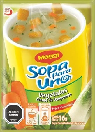 Sopa para Uno Maggi Vegetales de temporada en sobre de 16 gr