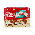 Caja de chocolates Prestigio de la marca Nestlé, con una nueva fórmula que incluye más coco, presentación de 10 unidades